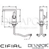 Cifial 32400T4 U TH400 Mono Basin Mixer Dimensions